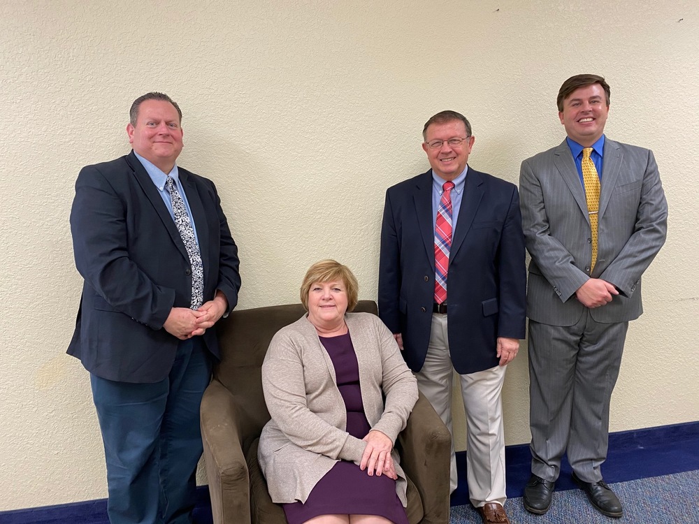 From left to right: Dr. Dan Riley, Mrs.Karen Jeffers, Dr Cliff Churchill. Dr Churchill is the director of FACCS visited Liberty with two administrators from accredited schools.