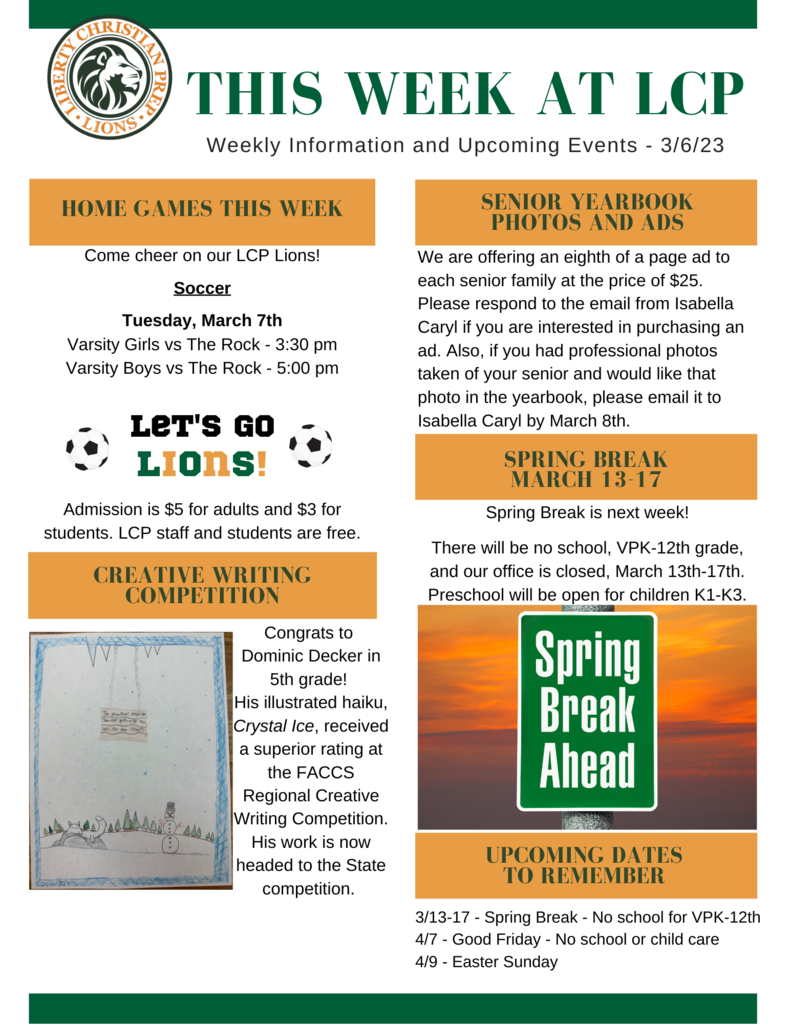 This Week at LCP - March 6th